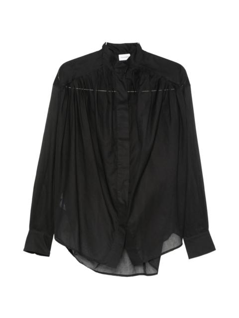 THE ANDAMANE The Andamane Rania Gathered Semi-sheer Blouse