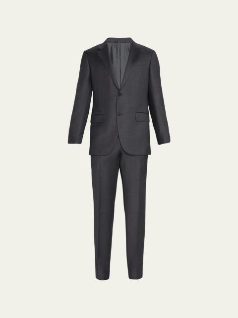 ZEGNA Men's Wool Tic-Weave Suit