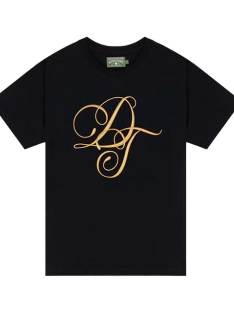 DENIM TEARS DT Metallic Gold Script Tee "Black" DT926