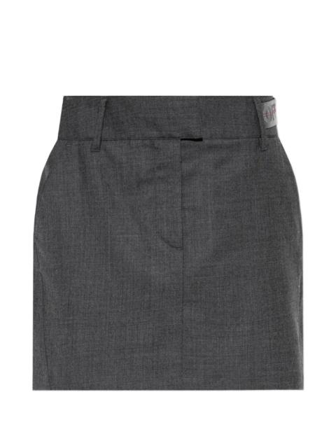Off-White Industrial logo-patch pleated mini skirt