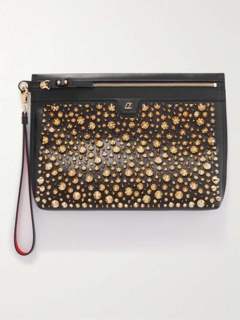 City Studded Leather Pouch