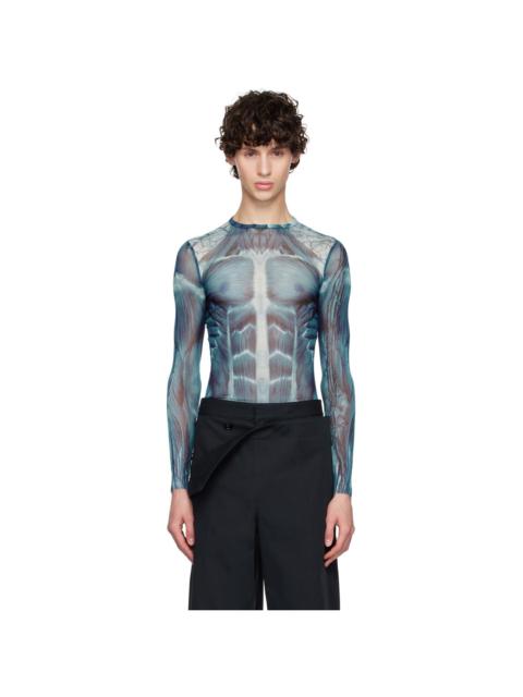 Jean Paul Gaultier Blue 'The Écorché' Long Sleeve T-Shirt