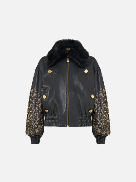 CAMILLA LEATHER BOMBER WITH POCKET DETAILS THE SECESSION SESSIONS