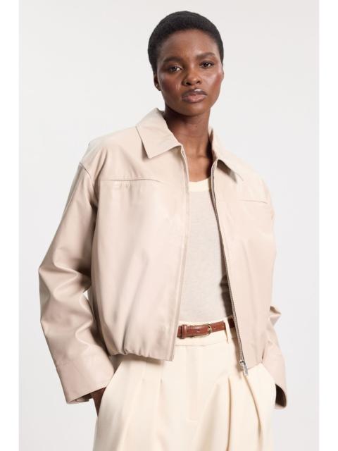 KAREN MILLEN Leather Collared Bomber Jacket