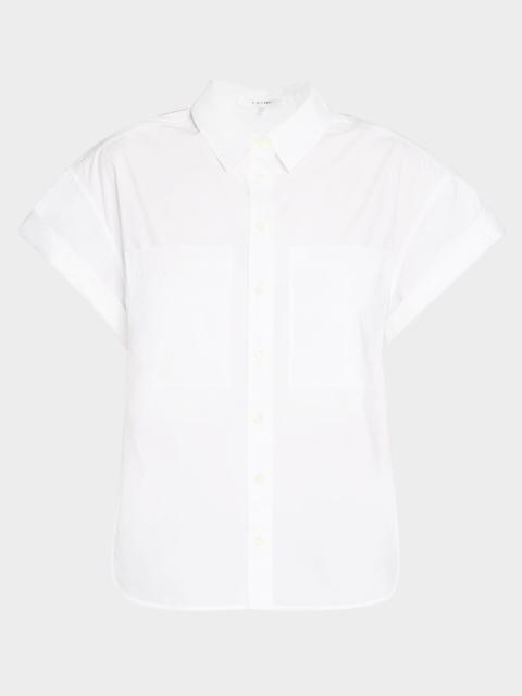FRAME Short-Sleeve Cuffed Button-Front Shirt