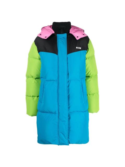 MSGM colour-block padded coat