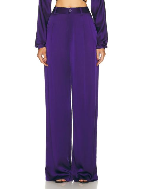 LAPOINTE Doubleface Satin Relaxed Pleated Pant