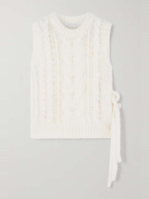 CECILIE BAHNSEN Isa cable-knit mohair and wool-blend vest