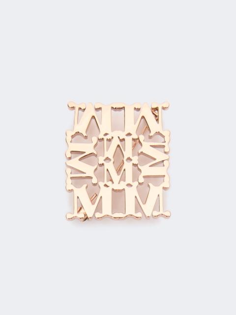 Max Mara PIOPPO MaxMonogram metal brooch - BRONZE