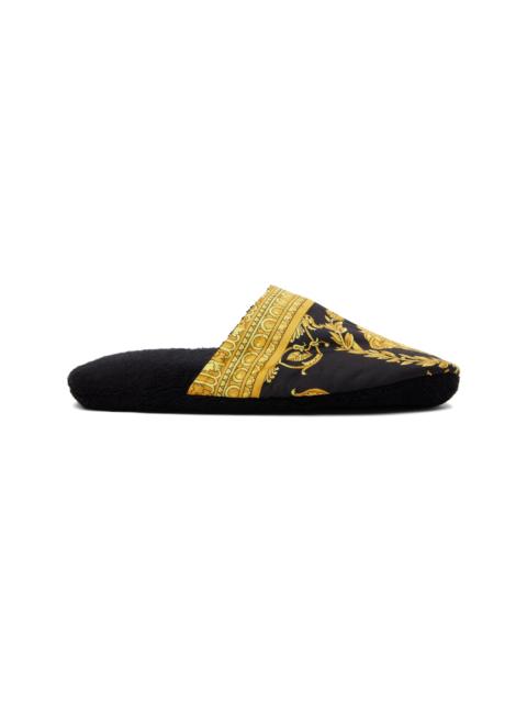 VERSACE Black 'I Heart Baroque' Slippers