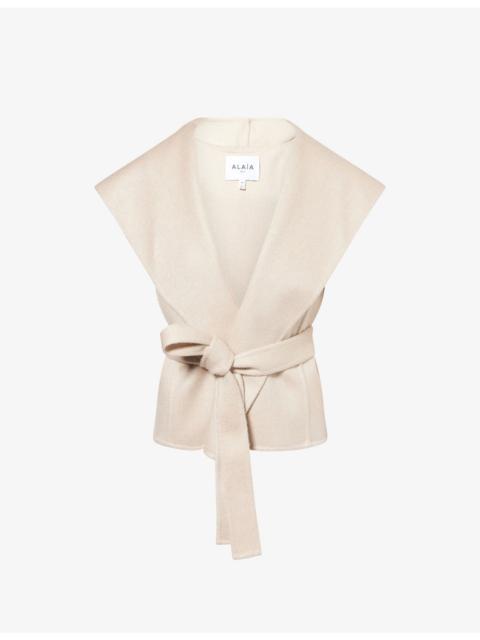 Alaïa Hooded Sleeveless Cashmere Jacket