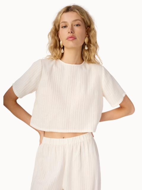 CAMI NYC MICA METALLIC COTTON TEE CERAMIC