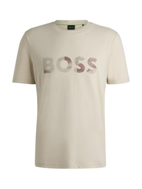 BOSS COTTON-JERSEY T-SHIRT WITH LOGO PRINT