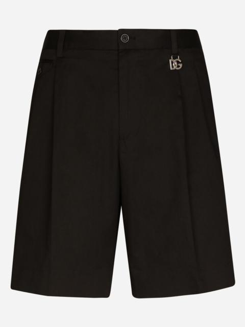 Dolce & Gabbana Stretch cotton shorts with DG patch
