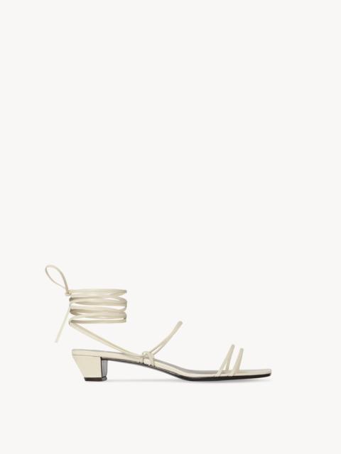 The Row Graphic Strap Kitten Heel in Leather