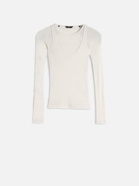 7 For All Mankind DOUBLE LAYER LONG SLEEVE TOP in Jersey