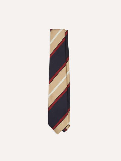 Drake's Navy, Red and Gold Stripe Repp Silk Tipped Tie