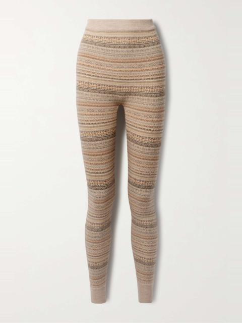 Loro Piana Fair Isle wool-blend tapered leggings