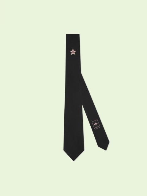 Silk tie with Interlocking G star