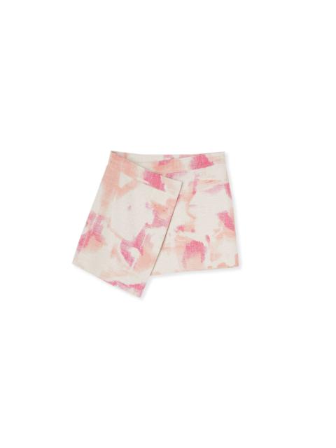 MSGM Tweed skort with tie-dye effect print