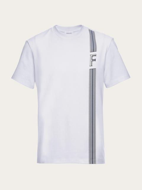 FERRAGAMO Short sleeved t-shirt with College Stripes