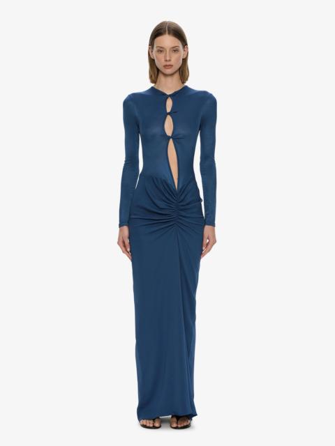 CHRISTOPHER ESBER Open Twist Ruched Long Sleeve Dress
