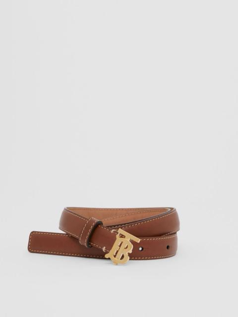 Burberry Monogram Motif Topstitched Leather Belt