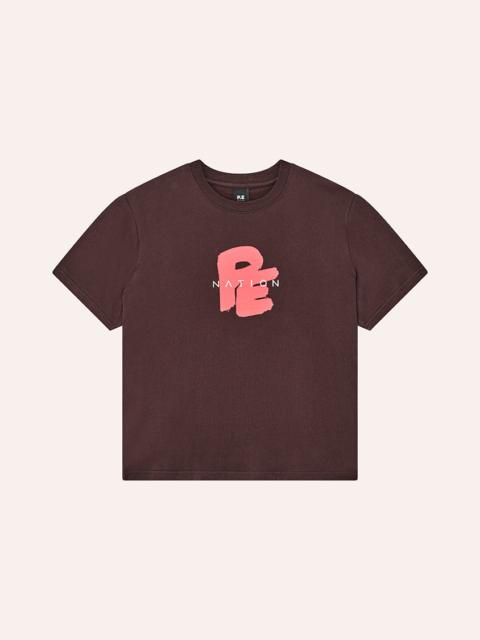 P.E NATION TIDAL RELAXED TEE IN DARK PLUM
