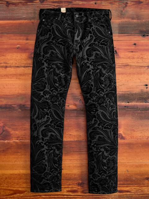 RRL by Ralph Lauren "Black Floral" 12oz Flocked Denim - High Slim Fit