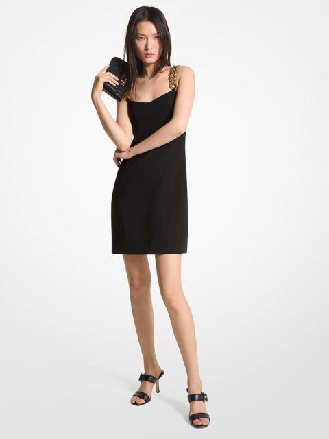 MICHAEL KORS Chain Strap Crepe Slip Dress
