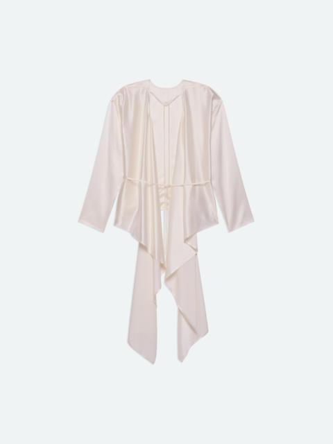 Helmut Lang LONG-SLEEVE DRAPED SCARF TOP