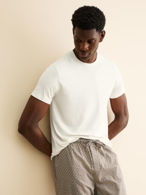 Derek Rose Men's T-Shirt Basel Micro Modal Stretch Vanilla