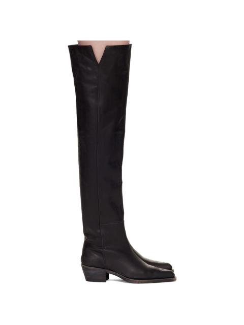 KHAITE Black Clive Over-the-Knee Flat Tall Boots