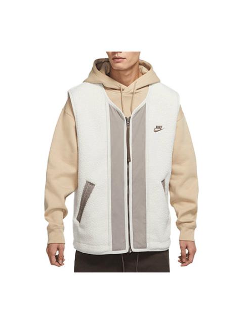Nike Men's Nike Sportswear Sport Essentials+ Embroidered Logo Fleece Zipper Mineral Gray Vest DD5026-072