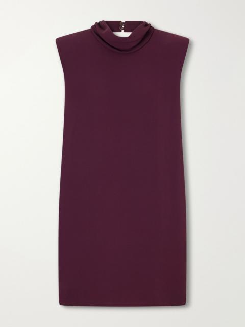 Valentino Draped silk-cady turtleneck mini dress Dark purple