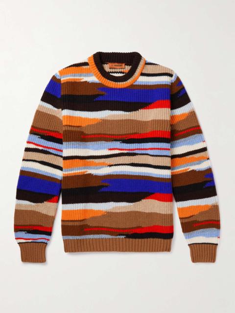 Striped Intarsia Wool Sweater