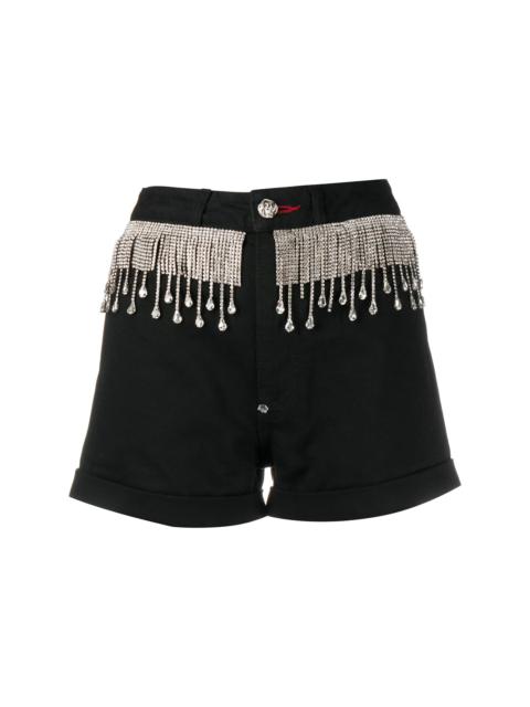 crystal-fringed shorts