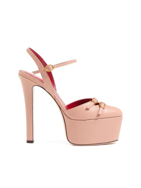 145mm Crasher buckle-strap platform pumps