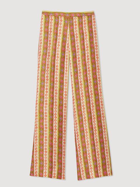Sandro Wide-leg loose-fitting printed pants
