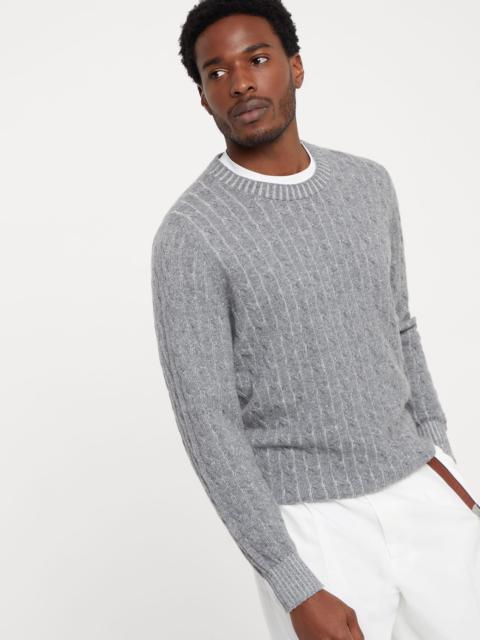 Cashmere vanisé cable knit sweater