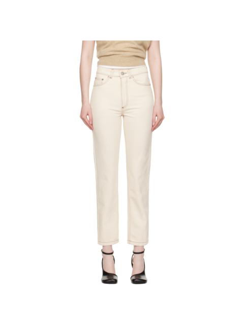 AMI Paris Beige Classic Fit Jeans