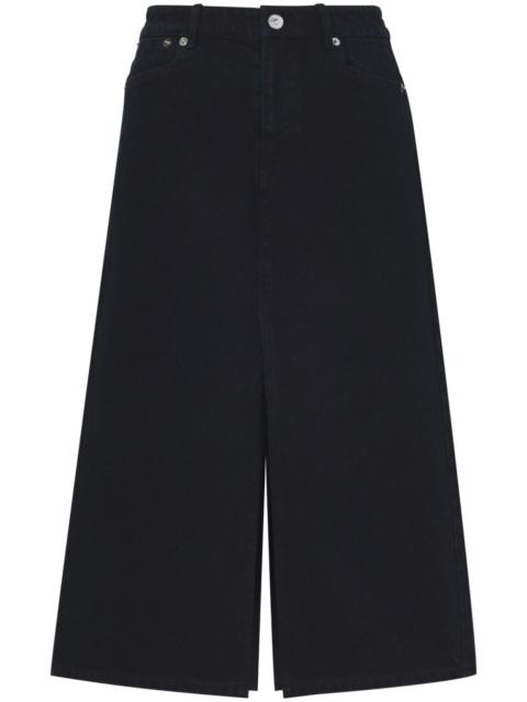 Proenza Schouler Sloan washed-denim mid skirt