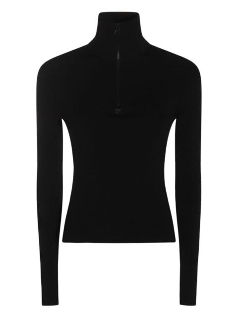 courrèges zip-neck wool sweater