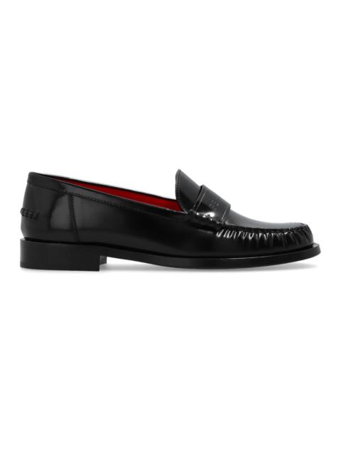 FERRAGAMO Black Embossed Loafers, ssense