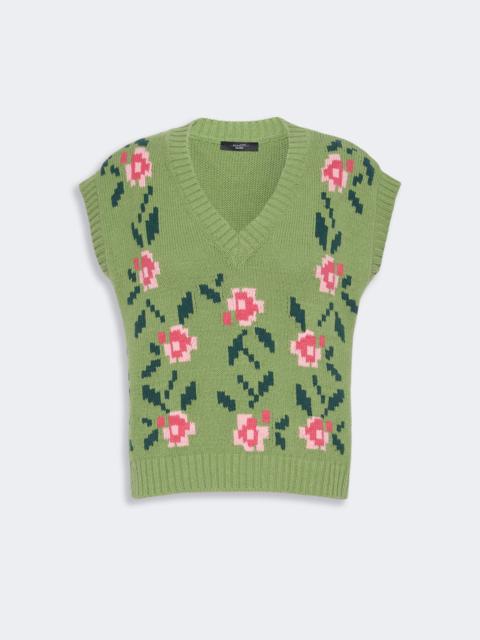 WEEKEND Max Mara ALAMARO Inlaid cotton-blend gilet - GREEN