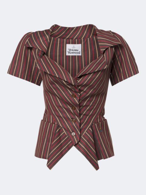 Vivienne Westwood Monday striped peplum cotton top