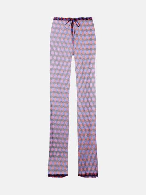 Dries Van Noten Polka-dot silk straight pants