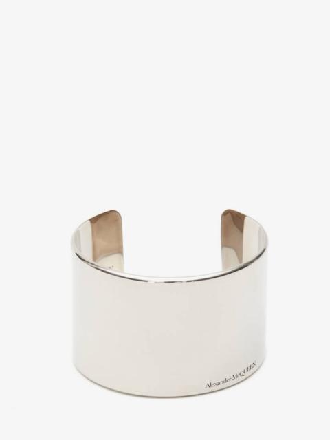 Alexander McQueen Women's Tall Metal Cuff in Antique Silver