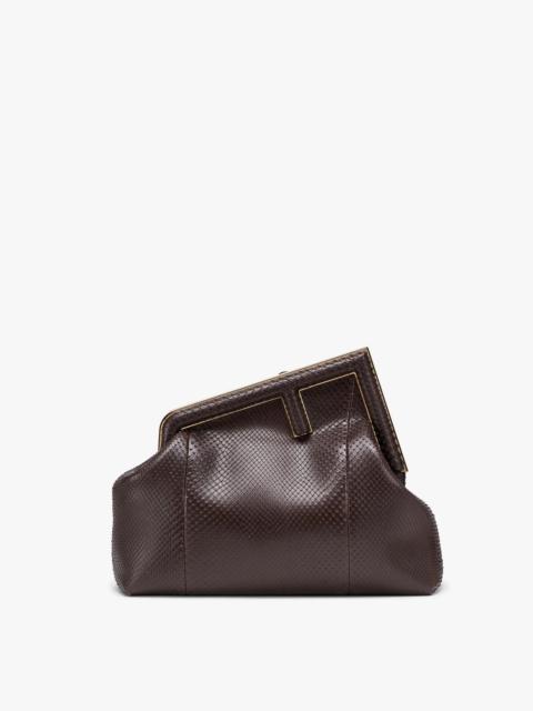FENDI Dark brown python leather bag