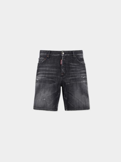 DSQUARED2 BLACK FOG WASH MARINE SHORTS